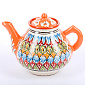 Чайник заварочный 2л ROSHIDON CERAMIK рисунок мехроб оранжевый керамика UZ042/UZ417