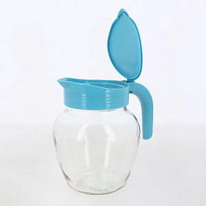 Кувшин 1,5л LARANGE ФОНАРЬ с крышкой Бирюза стекло 000000000001212046