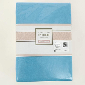 Простыня на резинке 180х200см ОТК ПРОИЗВОДСТВО трикотажная кулирка 120гр 100% хлопок микс/180х200 000000000001205997