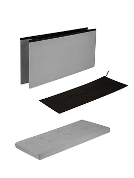 Пуфик складной 76х38х38см прямоугольный серый велюр 000000000001226416