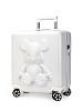 Чемодан на колесах S (38х20х43см) мишка белый ABS