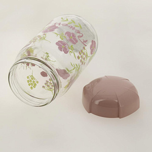 Банка 1л RENGA Цветы с пластиковой крышкой стекло 000000000001203278