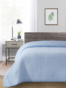 Покрывало DE'NASTIA 260х240см 3 слоя жаккард астра голубой U000107 000000000001195450