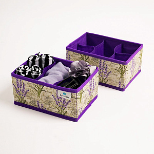 Набор органайзеров для хранения 2шт 5 секций 21x14x10см РУТАУПАК ЛАВАНДА 000000000001211977