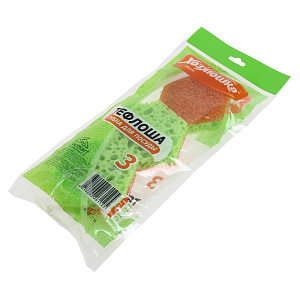 Набор губок для мытья посуды Тефлончик Хозяюшка Мила, 3 шт. 000000000001051122