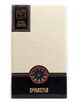 Простыня на резинке 90x200+25см DE'NASTIA молочная трикотажная 100% хлопок 000000000001211321