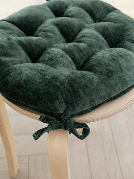 Подушка на стул 40см DE'NASTIA зеленый велюр меланж полиэстер 000000000001226731