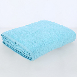 Простыня 155х200см АЛТЫН АСЫР Стандарт гладкокрашеное 380гр/м2 Без бордюра Светло-голубая махровая АА005147 000000000001205415