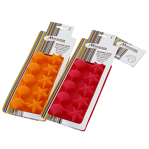 Форма для льда 21х10,5х2см MARMITON Звездочки и ракушки 10ячеек в ассортименте силикон 000000000001148655