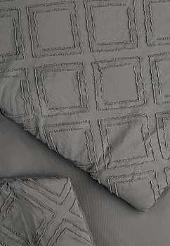 Покрывало 200x240см LUCKY РОМБЫ 3слоя темно-серое 100% полиэстер 000000000001210110