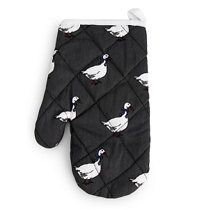 Набор кухонный (рукавица 18х26см + прихватка 17х17см) СОФТИ Гуси графит хлопок 100% 000000000001218595