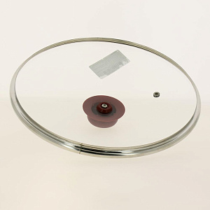 Крышка 28см FORA низкая металлическим ободом и ручкой стекло 000000000001186024