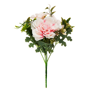 Цветок искусственный букет Камелия 26,5см розовый 000000000001218460