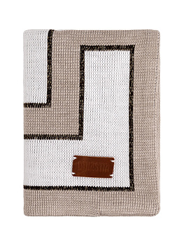 Наволочка декоративная 45x45см DE'NASTIA Геометрия крупный квадрат белый/бежевый акрил 000000000001221466