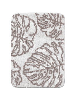 Коврик для ванной 50x70см DE'NASTIA ТРОПИКИ молочный/серый микрофибра полиэстер 000000000001177067