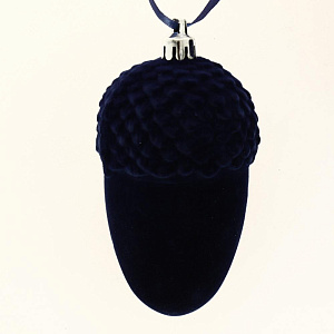 Новогоднее подвесное украшение Жёлуди синий бархат из полистирола 2шт 10x5x5см 81893 000000000001201819