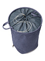 Корзина для белья 36x45см DE'NASTIA синий вельвет полиэстер 000000000001216204