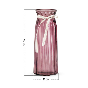 Ваза 30см Лауретта розовая стекло 000000000001220758