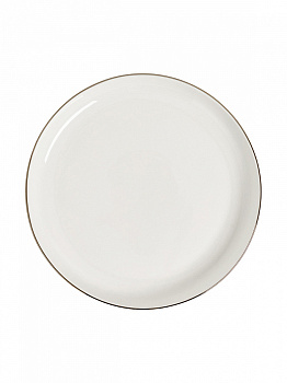 Тарелка десертная 19см DE'NASTIA GOLD MOOD белый с золотой каймой фарфор 000000000001226187