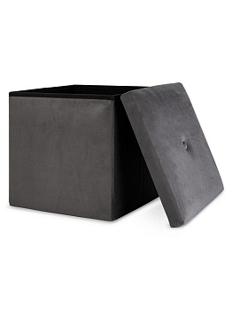 Пуфик складной 38х38х38см куб графит велюр 000000000001226412