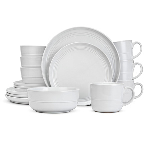 Набор столовой посуды 16 предметов белый матовый керамика 000000000001219905