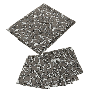 Набор для кухни рогожка 7 предметов ПОСУДА ЦЕНТР (скатерть 150х150см + 6 салфеток), Орнамент, ХЛОПОК 100%, PC05343 000000000001194458