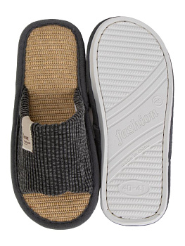 Тапочки домашние 40-41 мужские открытые серый полиэстер/ПВХ 000000000001228878