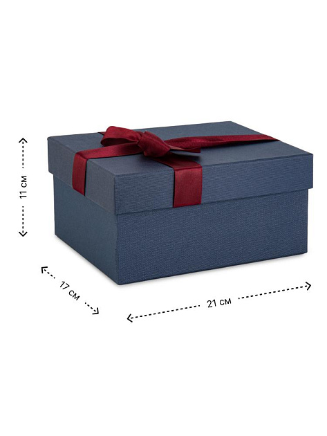 Коробка подарочная 21x17x11см РУТАУПАК бант тиснение РОГОЖКА синий картон Коробка подарочная 21x17x11см РУТАУПАК бант тиснение РОГОЖКА синий картон 000000000001222346