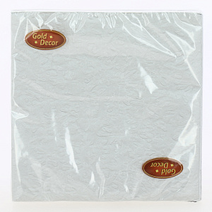 Салфетки бумажные 33х33см 20л 3 слоя NEW LINE GOLD DECOR Серебро металлизированные краски 000000000001214913