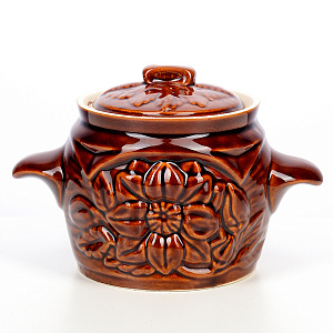 Горшочек для запекания 600мл Весна коричневый дымленая керамика 000000000001211389