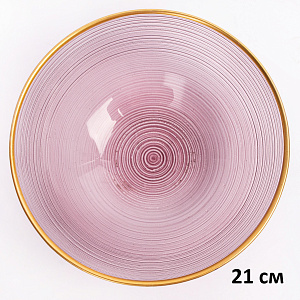 Салатник 21см GLASSCOM круглый pink стекло 000000000001213161