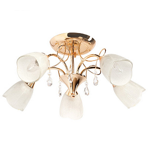 Люстра Флора 256017005 золото 5*60W E14 000000000001049585
