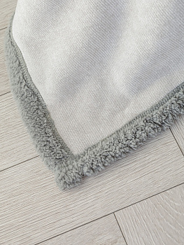 Плед 200x220см DE'NASTIA twinsoft светло-серый/темно-серый шенилл/шерпа полиэстер 000000000001229833