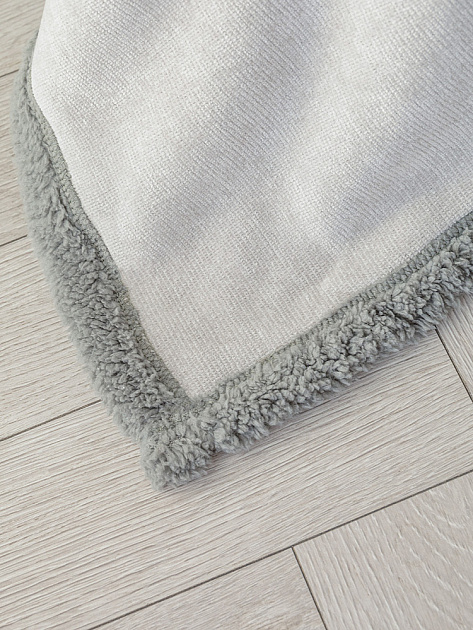 Плед 200x220см DE'NASTIA twinsoft светло-серый/темно-серый шенилл/шерпа полиэстер 000000000001229833