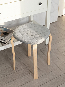 Чехол на табурет 33см DE'NASTIA круглый на резинке серый полиэстер 000000000001229938