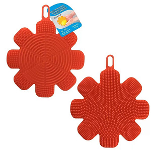 Щетка силиконовая d12см МУЛЬТИДОМ Цветок для мытья посуды овощей и фруктов. Силикон 000000000001209468