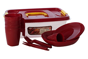 Набор На шашлычОК 4 персоны пластик рубиновый П2426 000000000001197377