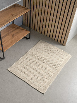 Коврик универсальный 60x80см DE'NASTIA Гусиные лапки букле молочный хлопок 000000000001228479