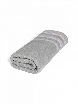 Полотенце махровое LUCKY Бордюр точки 450gsm 70x140 100% хлопок, серый D100295 000000000001227638