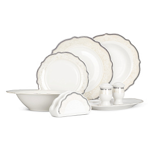 Тарелка суповая 23см 300мл Stephanie с перламутром золото фарфор 000000000001219783