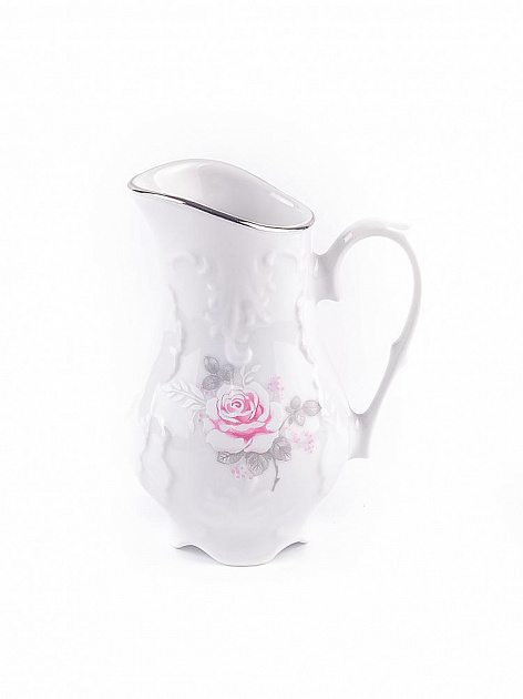 Сервиз чайный 15 предметов CMIELOW Рококо Бледная роза отводка платиной фарфор 000000000001214849