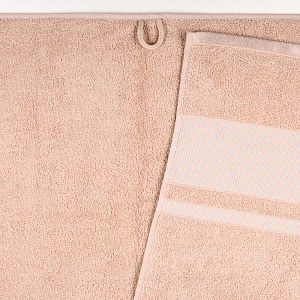 Полотенце 70х130см Dina Me бордюр репс бежевое 100% хлопок 000000000001208710