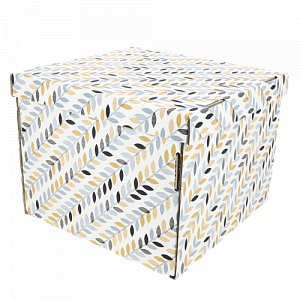 Коробка для хранения ОСЕННИЕ ЛИСТЬЯ 320х320х250мм белый/бурый Т23 В Д20104.0007 000000000001205100
