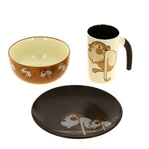 Н-р посуды 3шт тарелк190мм+сал-к135мм+ кружка280мл пд/уп Вес.реб KR-SCB002S-1140A 000000000001186365