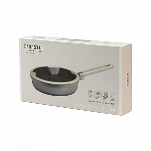 Сковорода с крышкой 20см DE'NASTIA глубокая силикон бежевый алюминий 000000000001223611
