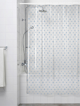Шторка для ванной DE'NASTIA ПЕВА 180х200см голубой S000039 000000000001190848