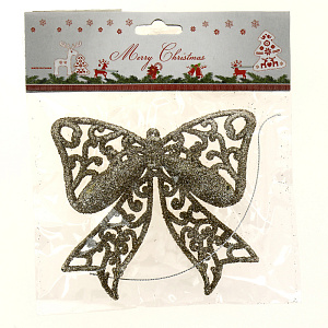 Украшение декоративное на ёлку Бант 11x9см R010530 000000000001192288