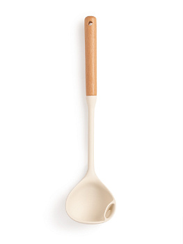 Половник 33x8x6,5см DE'NASTIA Силвуд деревянная ручка молочный силикон/бук 000000000001227987