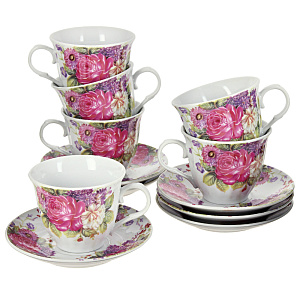 Чайный набор Цветы Olaff, 12 предметов 000000000001170949