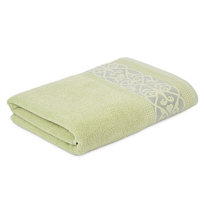 Полотенце махровое 70х130см LUCKY Вензельный бордюр светло-зеленый хлопок 100% 000000000001210288